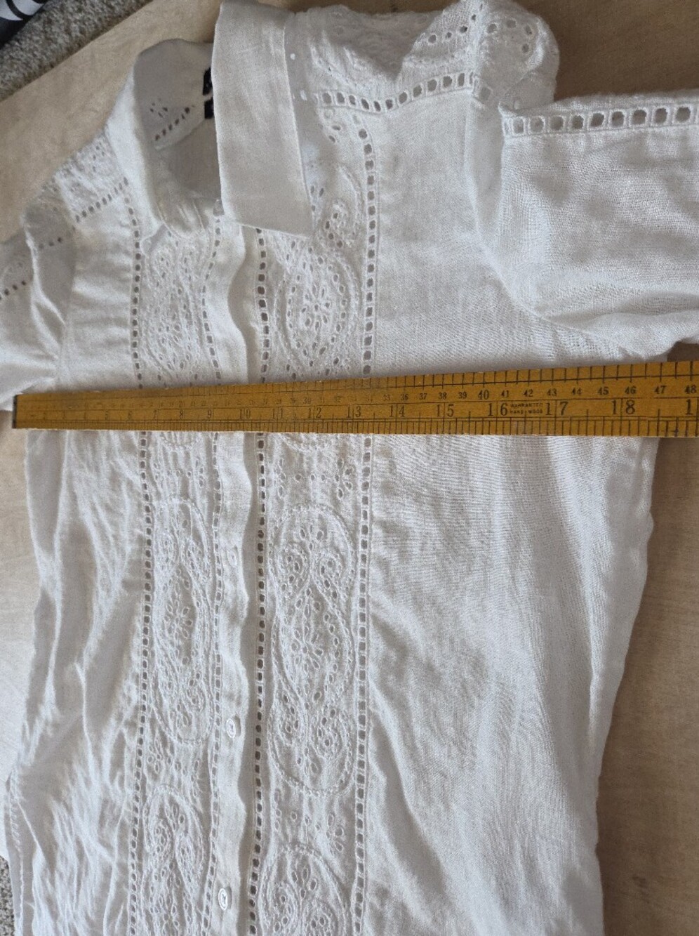 J.Crew Garcon Classic Shirt Women Eyelet Linen White - Size 0 - Picture 11 of 14